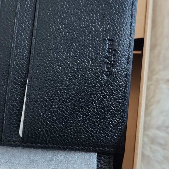 NWT IOB Coach Black Calf Leather 3 In 1 Wallets & Key Holder Set ๐ค๐ - Picture 6 of 15